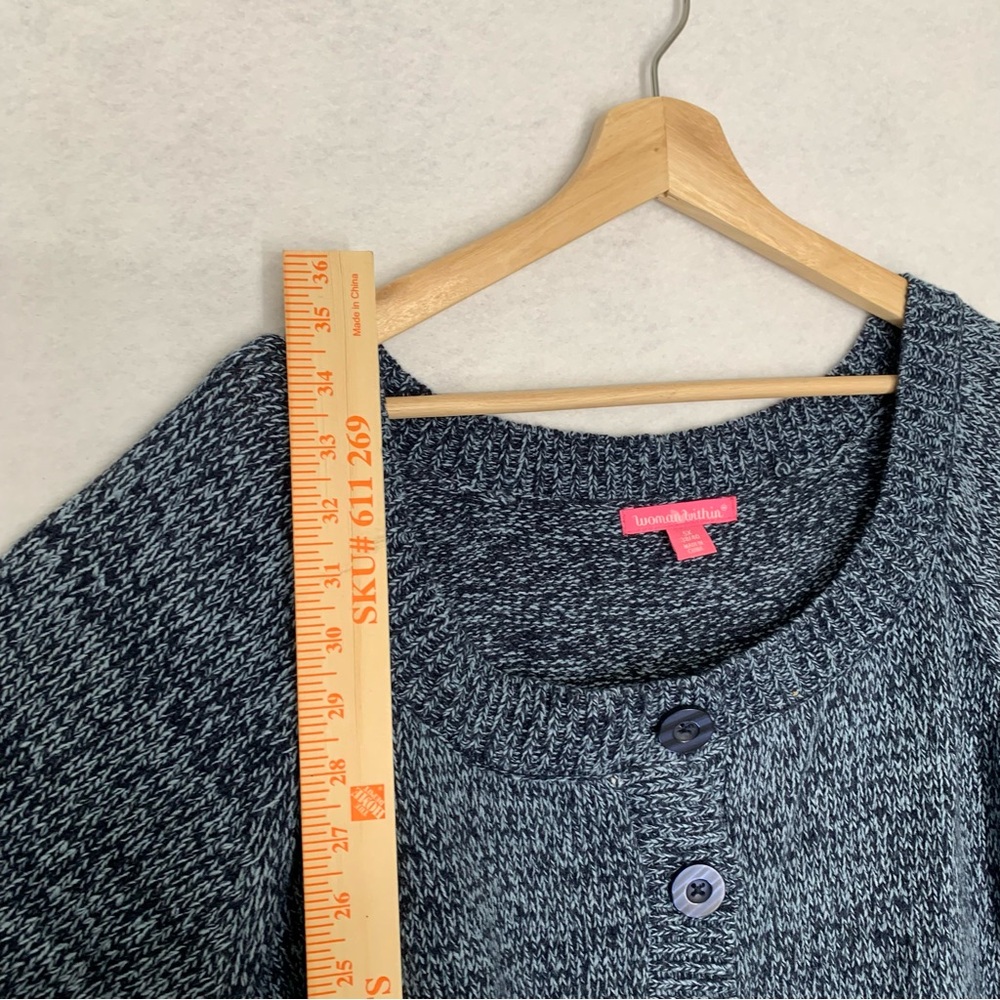 Woman Within Plus Size Cardigan Sweater Short Sleeve Button-Front Marled 5X - Picture 6 of 10